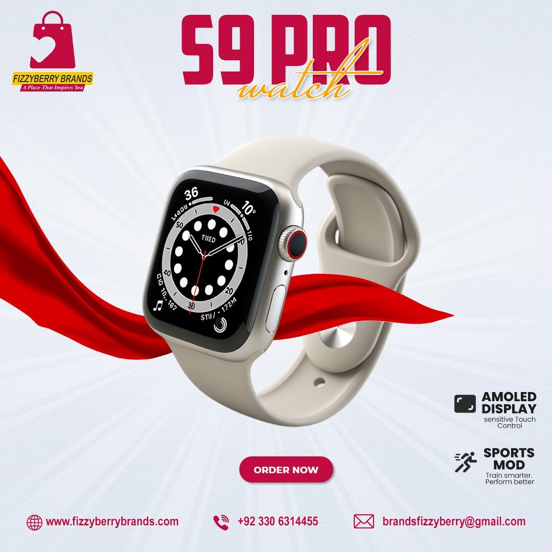 S9 Pro Smart Watch – Fitness, Style & Power in One! (FIZZYBERRY BRANDS)